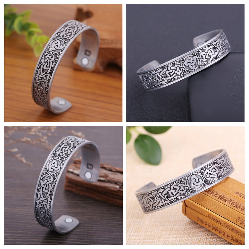 Lemegeton Norse Celtic Knot Bracelet Trinity Knot Bracelet Mens Viking Cuff Bangle for Women - Image 5